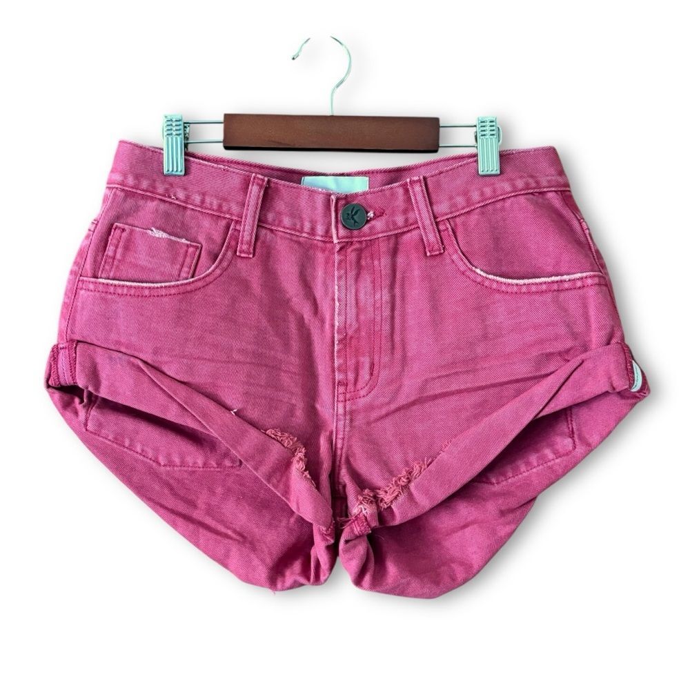 Bandits Low Waist Denim Shorts Berry Pink Size 26 Summer Denim